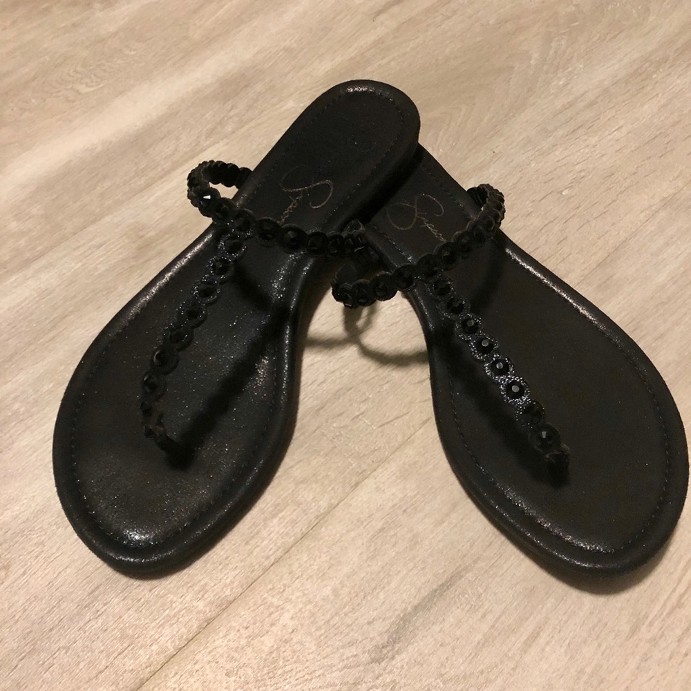 Jessica Simpson black jeweled Karlee sandal